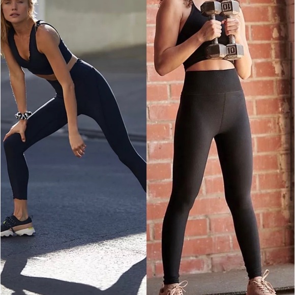 Free People Movement Black Free Throw Leggings NWT Size Medium - Picture 3 of 8